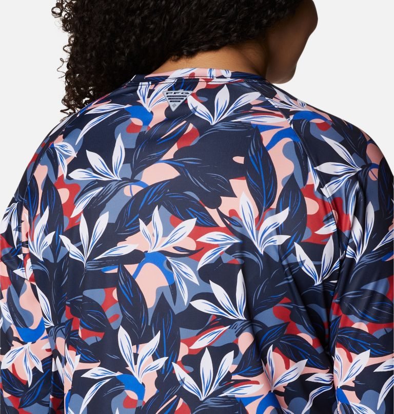 Women's Columbia PFG Super Tidal Tee II Long Sleeve Sweatshirts Flower | Plus Size CA-Q3C01